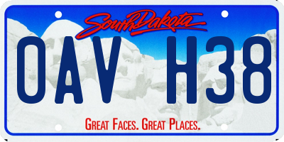 SD license plate 0AVH38