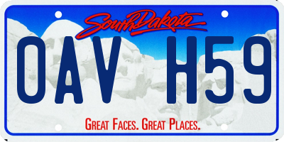SD license plate 0AVH59