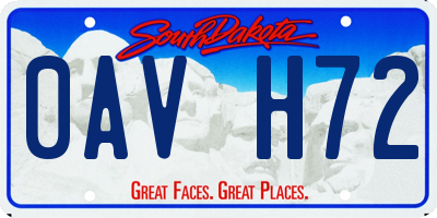SD license plate 0AVH72