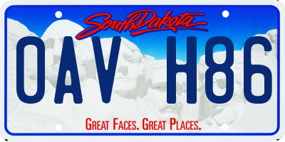 SD license plate 0AVH86