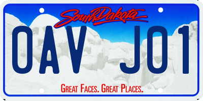 SD license plate 0AVJ01