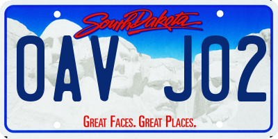 SD license plate 0AVJ02