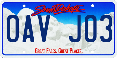 SD license plate 0AVJ03