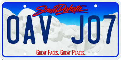 SD license plate 0AVJ07