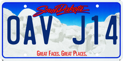 SD license plate 0AVJ14