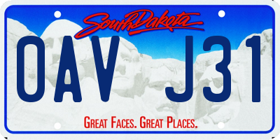 SD license plate 0AVJ31