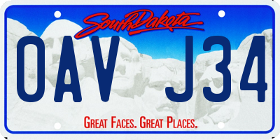 SD license plate 0AVJ34