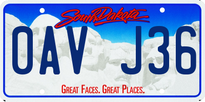 SD license plate 0AVJ36