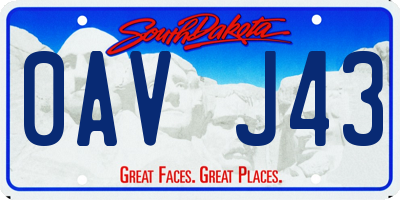 SD license plate 0AVJ43