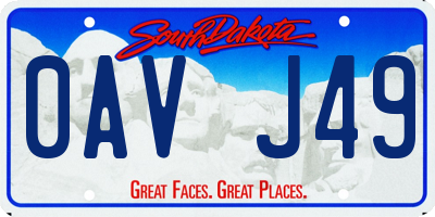 SD license plate 0AVJ49