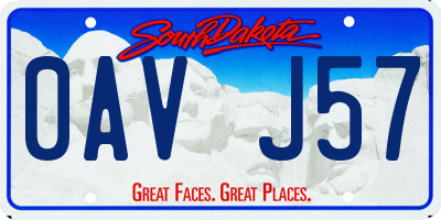 SD license plate 0AVJ57