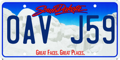 SD license plate 0AVJ59