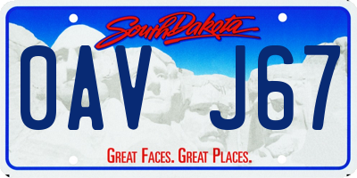 SD license plate 0AVJ67