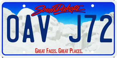 SD license plate 0AVJ72