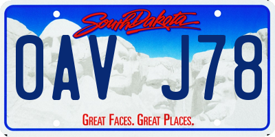 SD license plate 0AVJ78