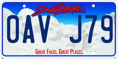 SD license plate 0AVJ79