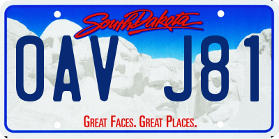 SD license plate 0AVJ81