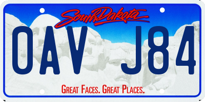 SD license plate 0AVJ84