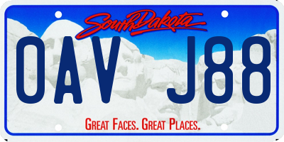 SD license plate 0AVJ88