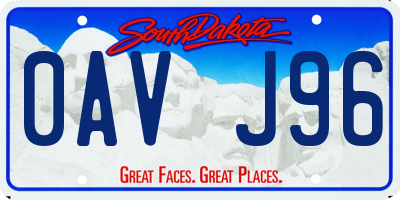 SD license plate 0AVJ96