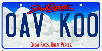 SD license plate 0AVK00