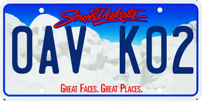 SD license plate 0AVK02