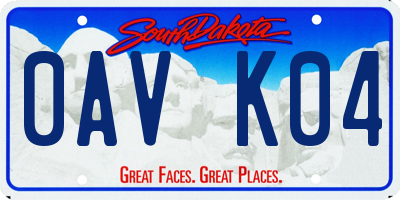 SD license plate 0AVK04