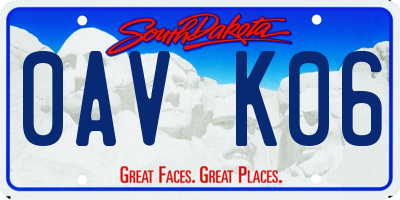 SD license plate 0AVK06