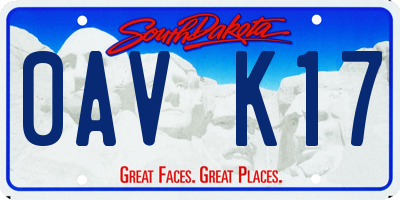 SD license plate 0AVK17