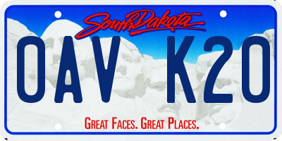 SD license plate 0AVK20