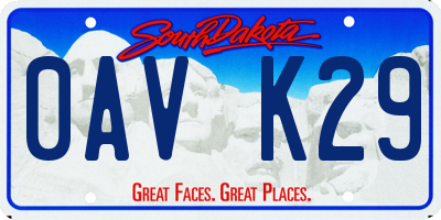 SD license plate 0AVK29