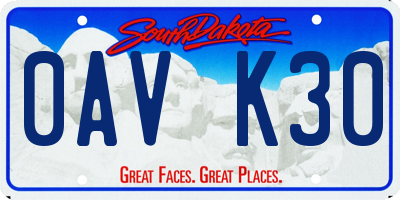 SD license plate 0AVK30