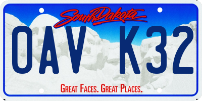 SD license plate 0AVK32