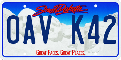 SD license plate 0AVK42