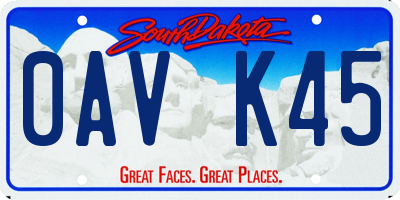 SD license plate 0AVK45