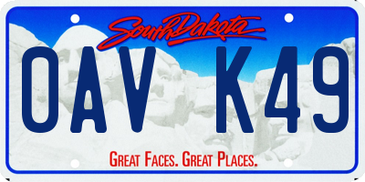 SD license plate 0AVK49