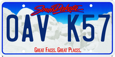 SD license plate 0AVK57