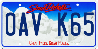 SD license plate 0AVK65