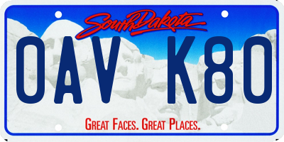 SD license plate 0AVK80