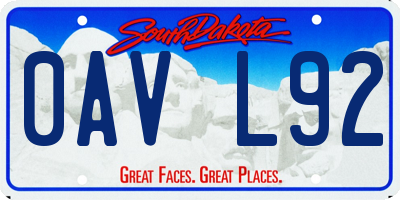 SD license plate 0AVL92