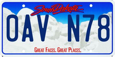 SD license plate 0AVN78