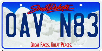 SD license plate 0AVN83