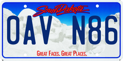 SD license plate 0AVN86