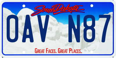 SD license plate 0AVN87