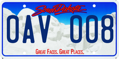 SD license plate 0AVO08