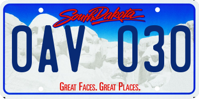 SD license plate 0AVO30