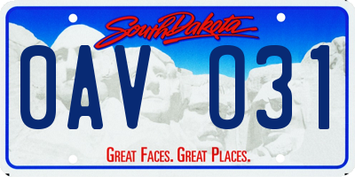 SD license plate 0AVO31