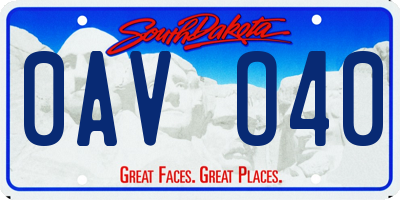 SD license plate 0AVO40