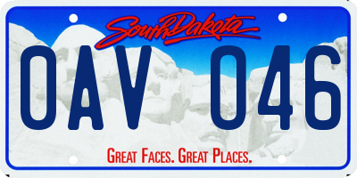 SD license plate 0AVO46