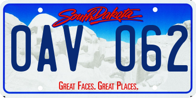 SD license plate 0AVO62